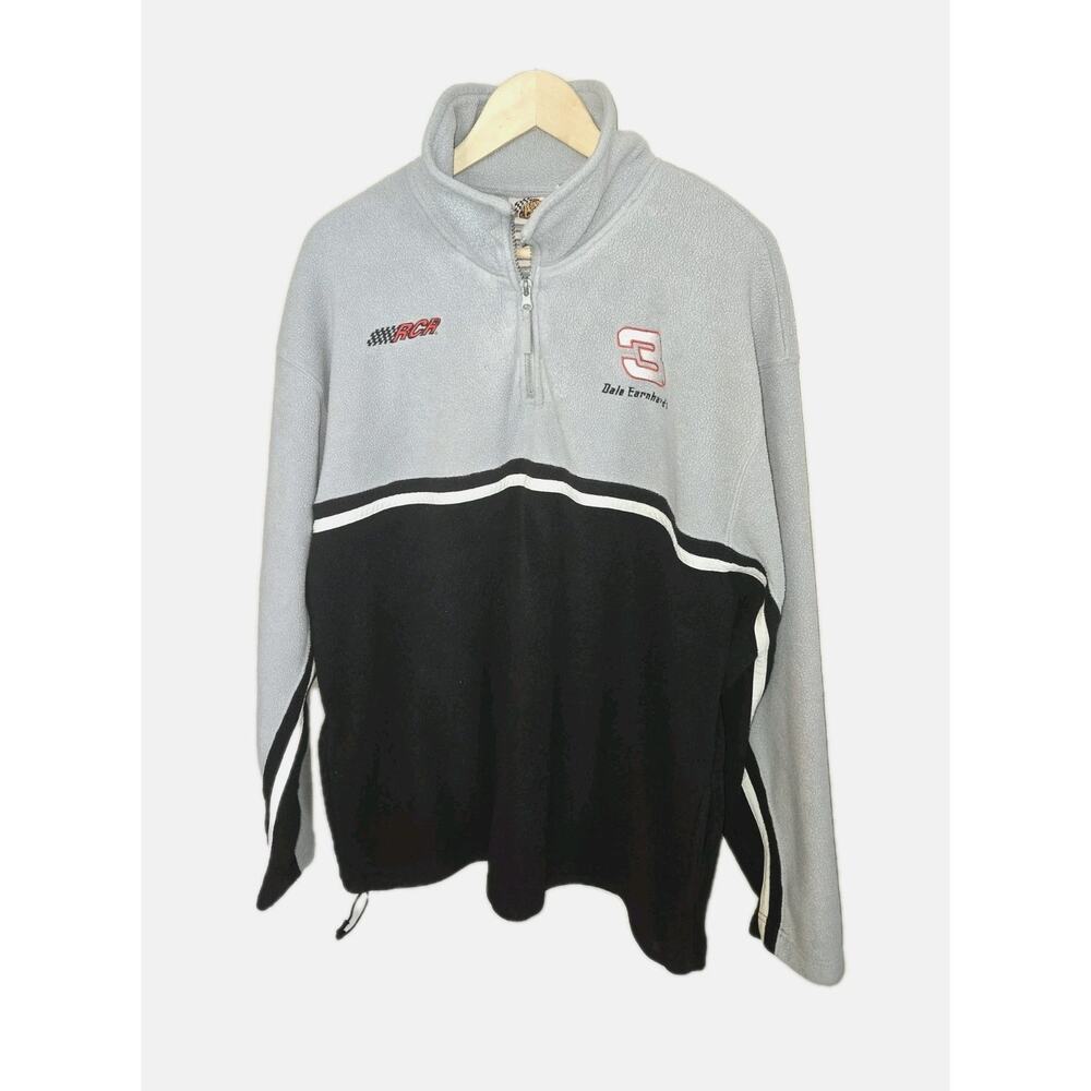 Vintage Dale Earnhardt Nascar Winners Circle Fleece Pullover Gray Black XL
